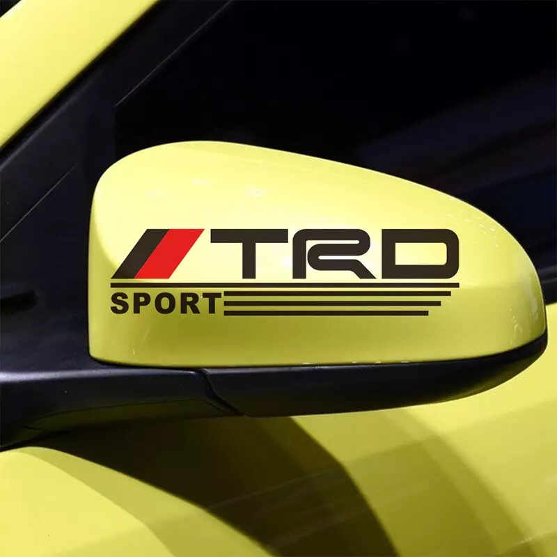 Bộ 2 tem dán gương chiếu hậu ô tô TRD