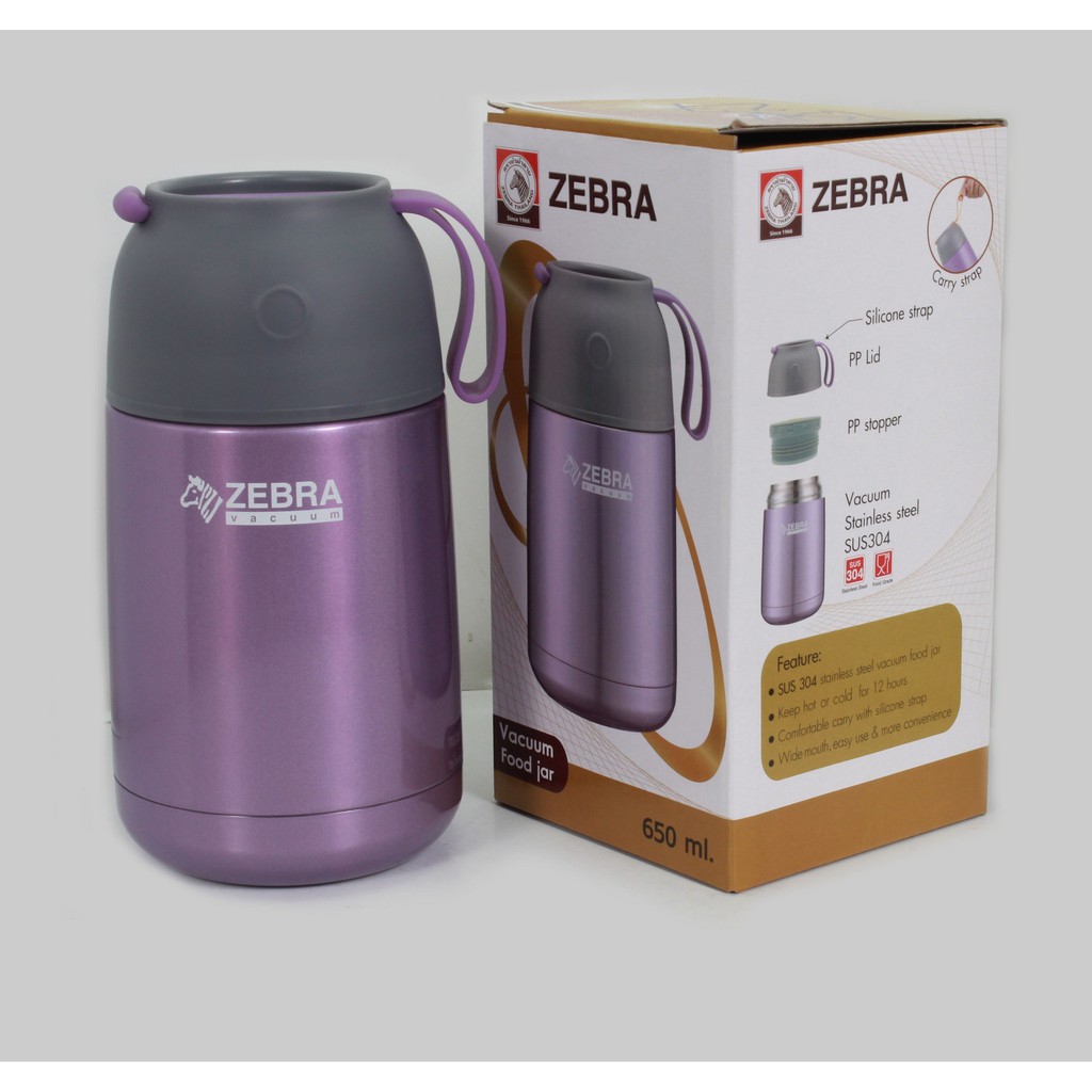 [HCM]Bình inox giữ nhiệt ủ thức ăn Zebra 650ml