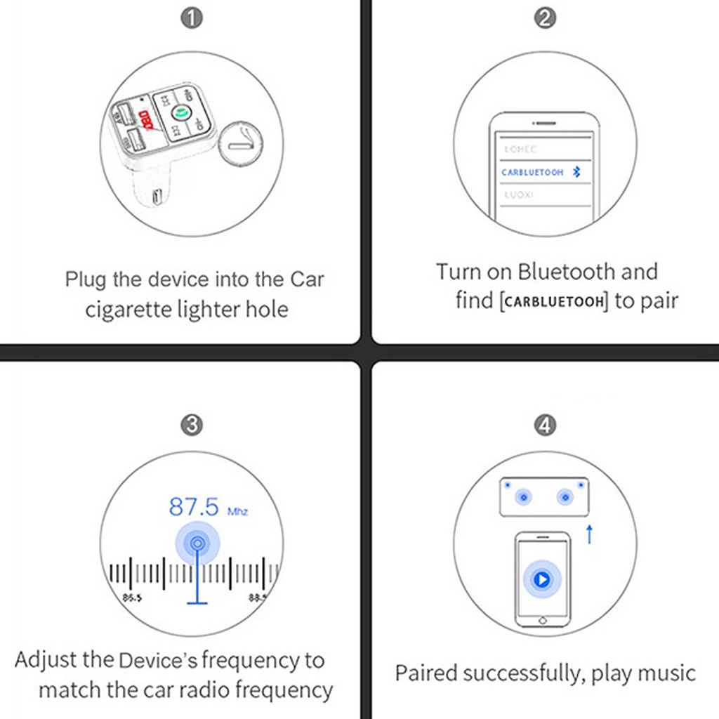 Tẩu xạc FM Bluetooth cho Ô tô