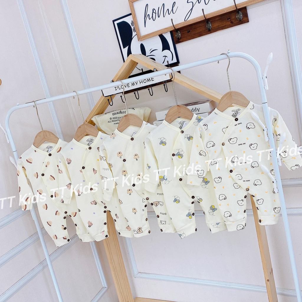 Body dài tay nỉ cotton cho bé sơ sinh từ 3-8kg