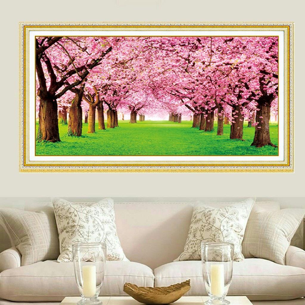 Tranh đính đá mẫu mới Rừng Hoa Anh Đào-KT: 100x60