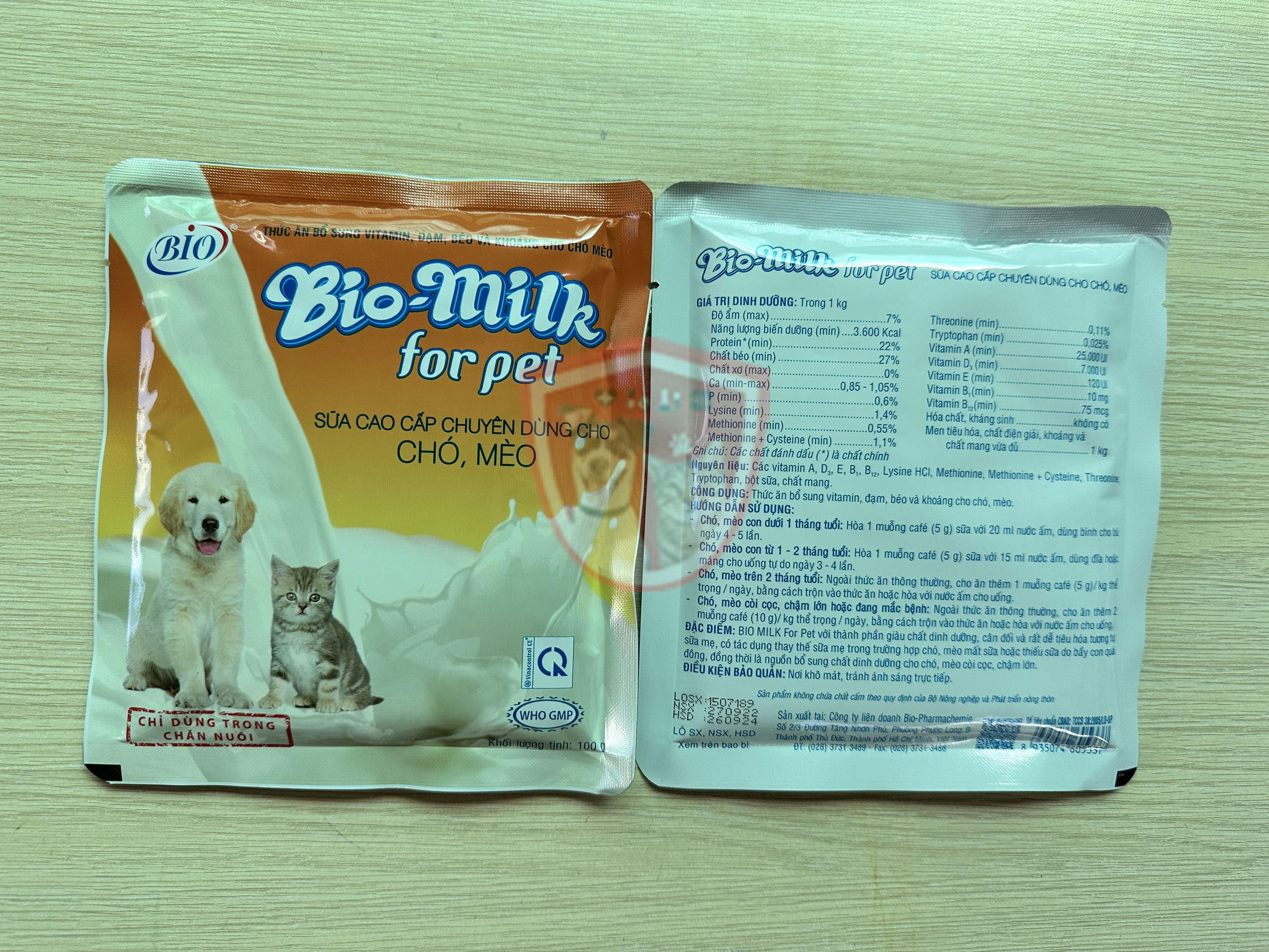 Sữa Bột Cao Cấp Dùng Cho Chó Mèo Bio Milk 100g