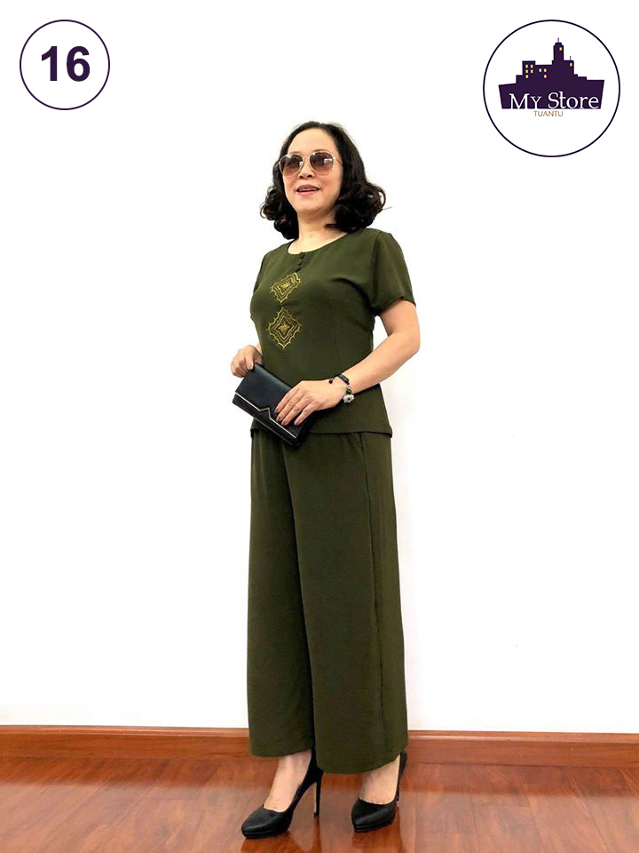Đồ bộ trung niên đẹp - Bộ Đũi Xanh Rêu - Bộ đũi trung niên cao cấp - chất vải loại 1 - Không nhăn không xù khi giặt - Tuấn Tú Store