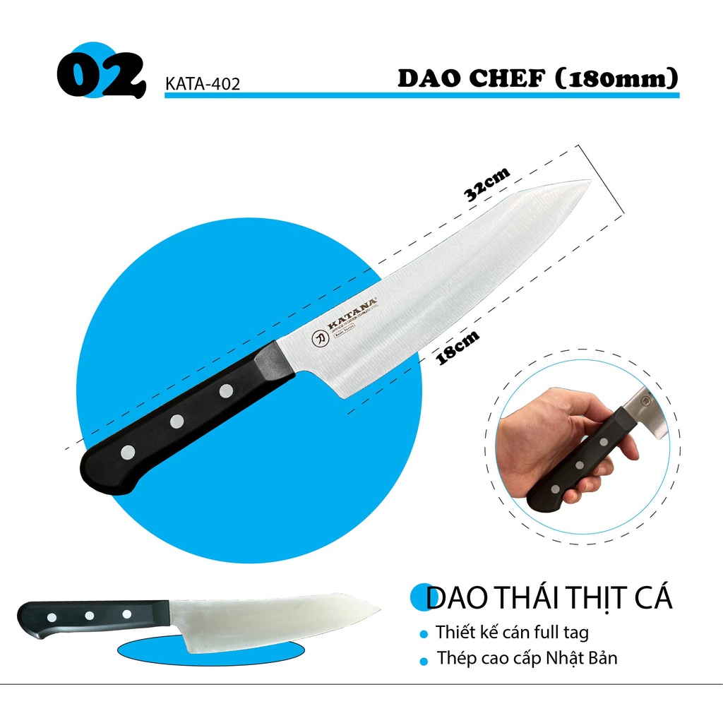Bộ 5 chiếc dao bếp cao cấp KATANA Basic - KATASET5(5 chiếc)