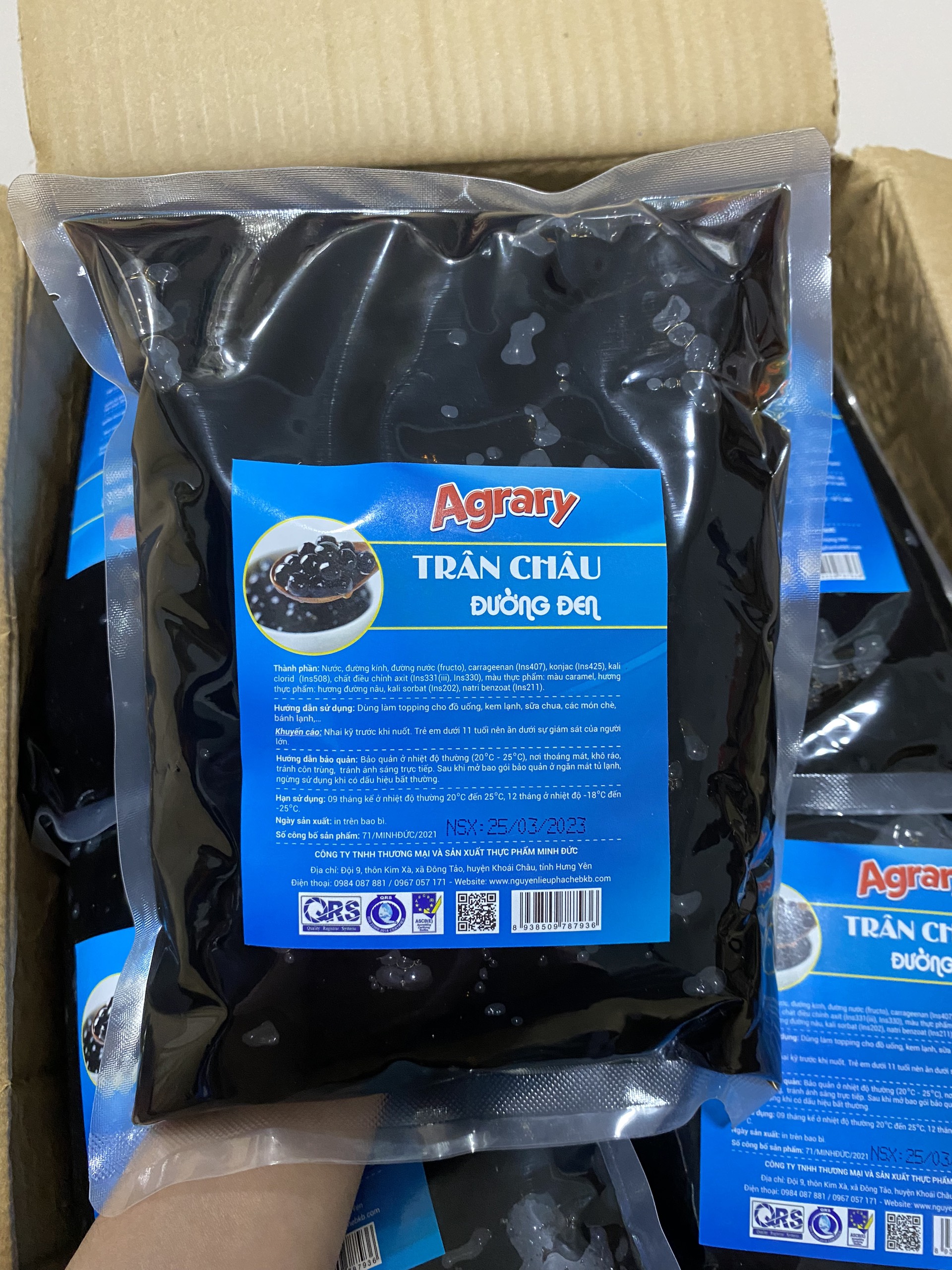 Trân châu 3Q đen/ trắng BKB túi 1kg dai giòn, thơm ngon