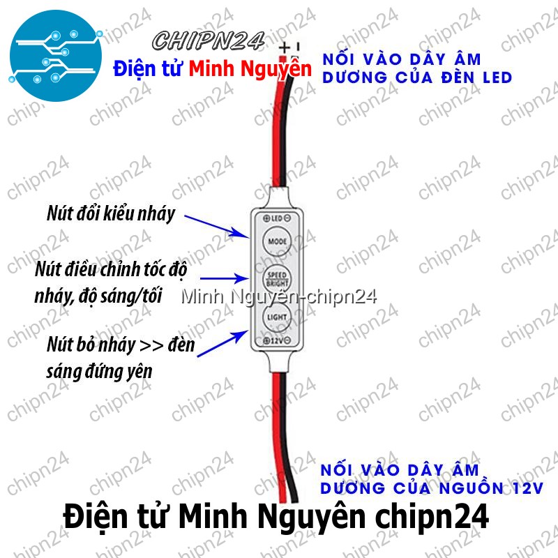 [1 pcs] (A60) Bo Chớp Mini 8 Chế Độ Chớp Dùng Đèn Led 5V12V24V - HH004222