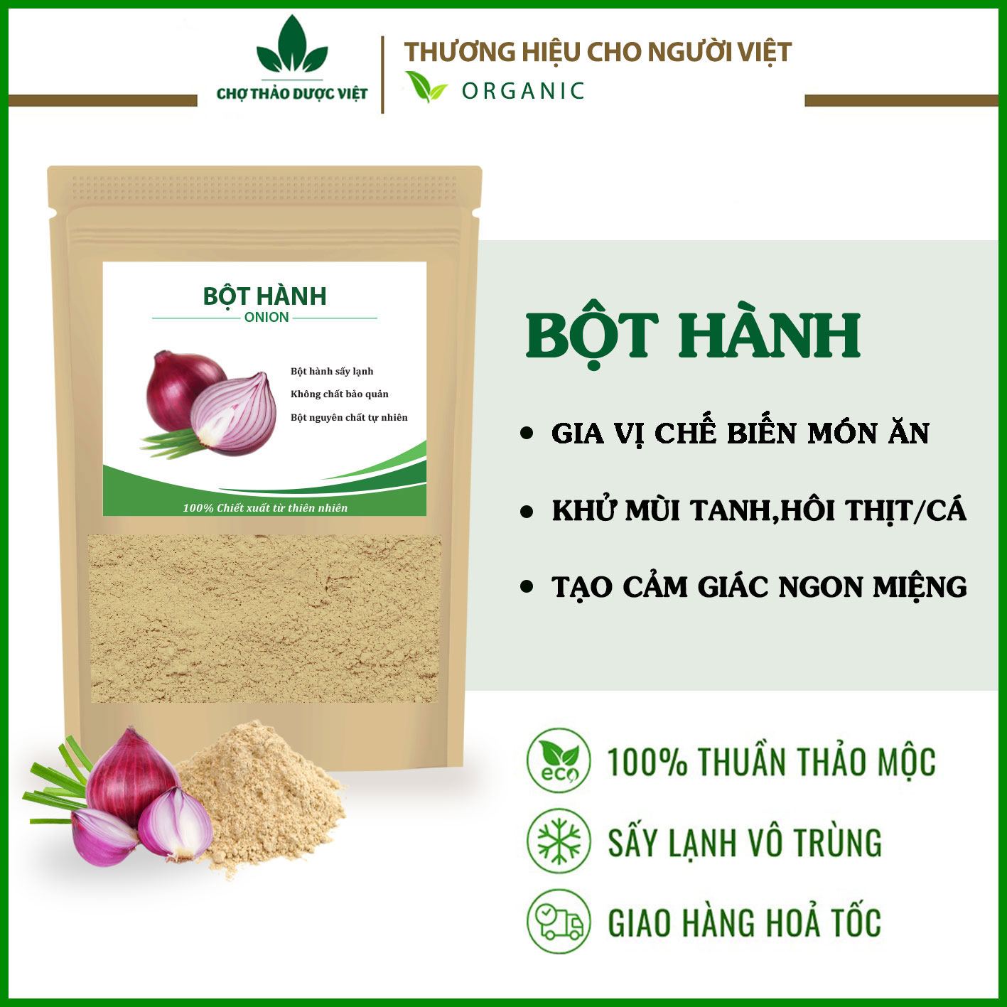 Bột hành nguyên chất 1kg - Chợ Thảo Dược Việt