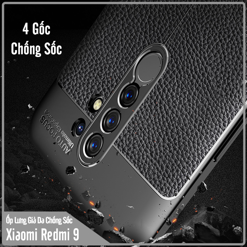 Ốp lưng cho Xiaomi Redmi 9 Giả da chống sốc