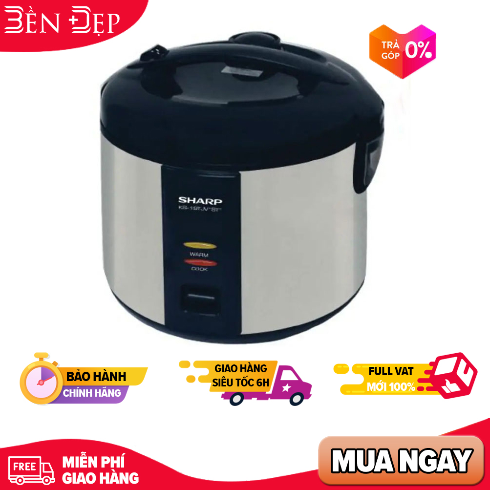 Nồi cơm điện nắp gài sharp ks-19tjv"st" - hàng chính hãng