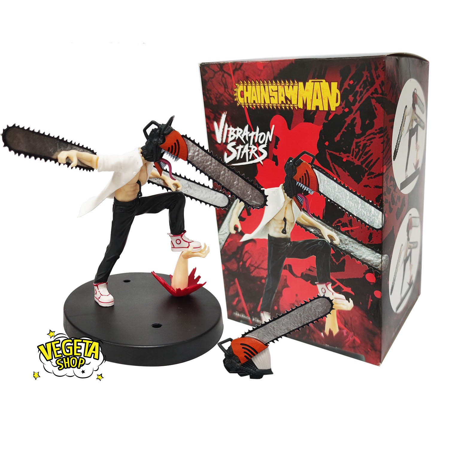 Mô hình Chainsaw Man - Nhân vật Denji hóa Quỷ cưa máy 2 đầu thay thế - Kích thước Denji Cao 13cm - Fullbox Chainsaw man