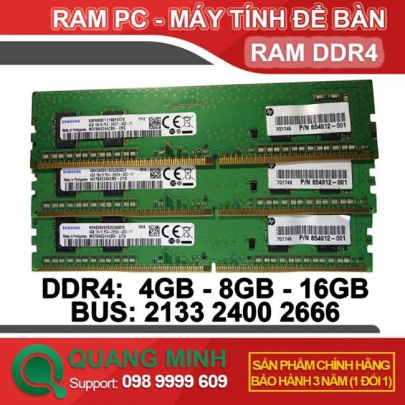 ■  Ram PC DDR4 4GB 8GB 16GB Bus 2133/2400/2666 dùng cho máy tính để bàn ( Hàng zin theo máy 100  bảo hành 36 tháng)