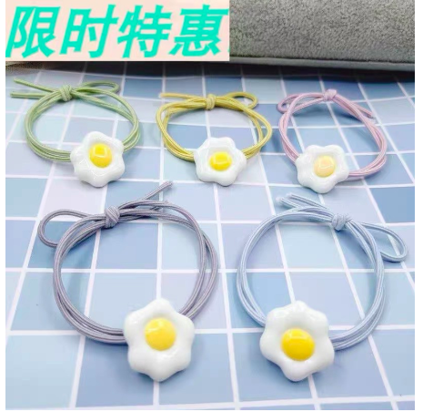 5 dây buộc tóc hình trứng ốp dễ thương