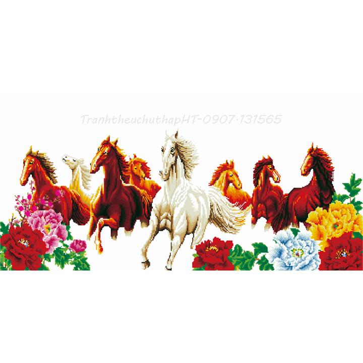 Tranh đính đá Mã đáo thành công 130*64cm - tự đính