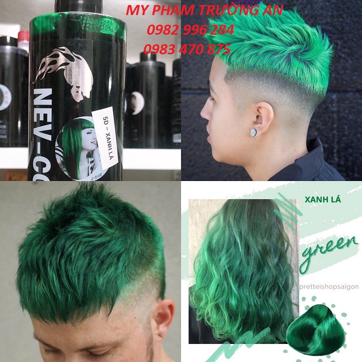 Nhuộm Tóc Phủ Bóng Màu Xanh Lá 450ml 5D NEV-COLOR Hàn Quốc