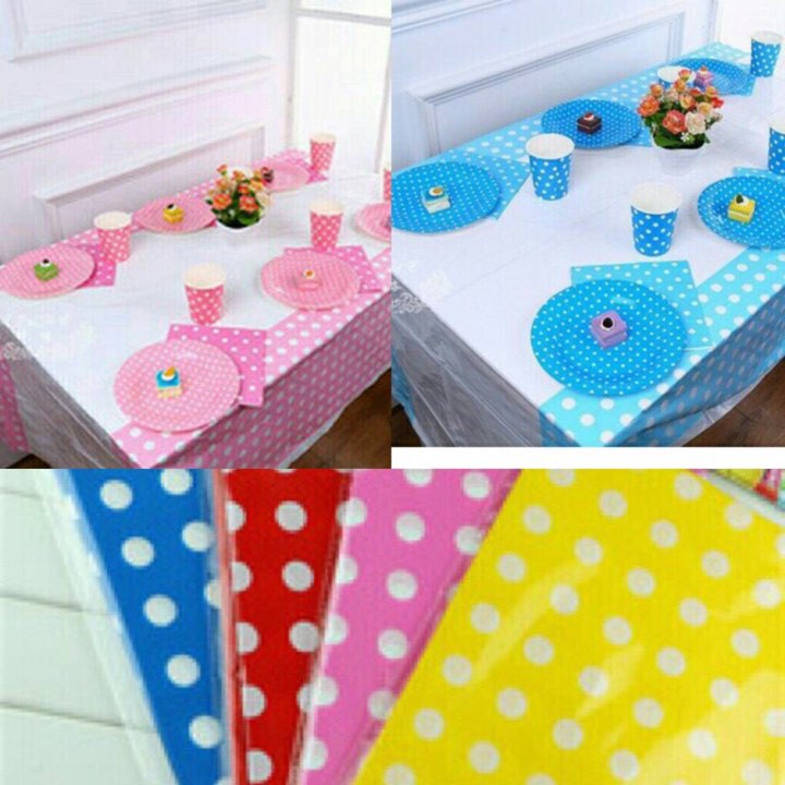 Polka Dot Birthday Tablecloth for Children