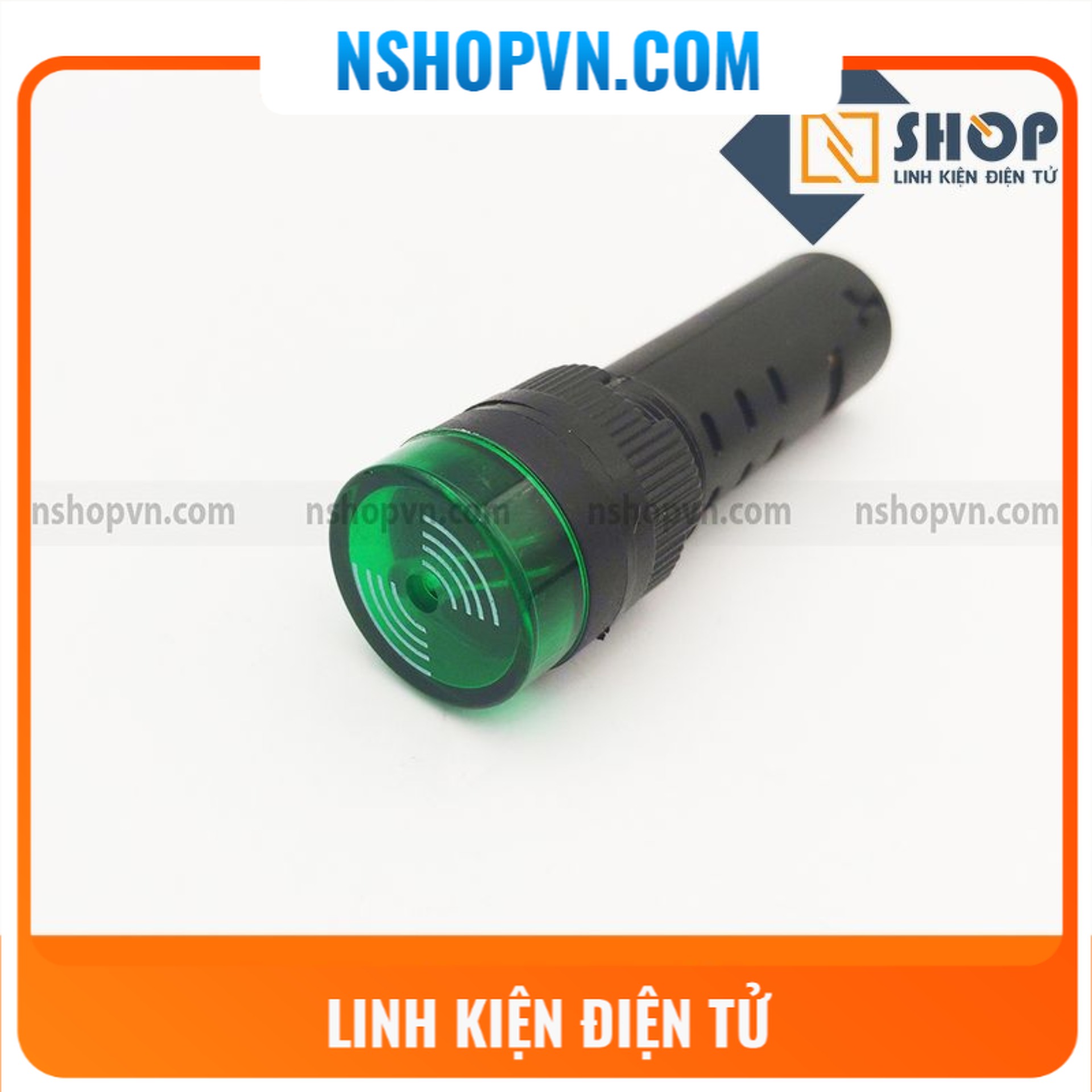 Đèn báo có còi AD16-16SM màu xanh 220V