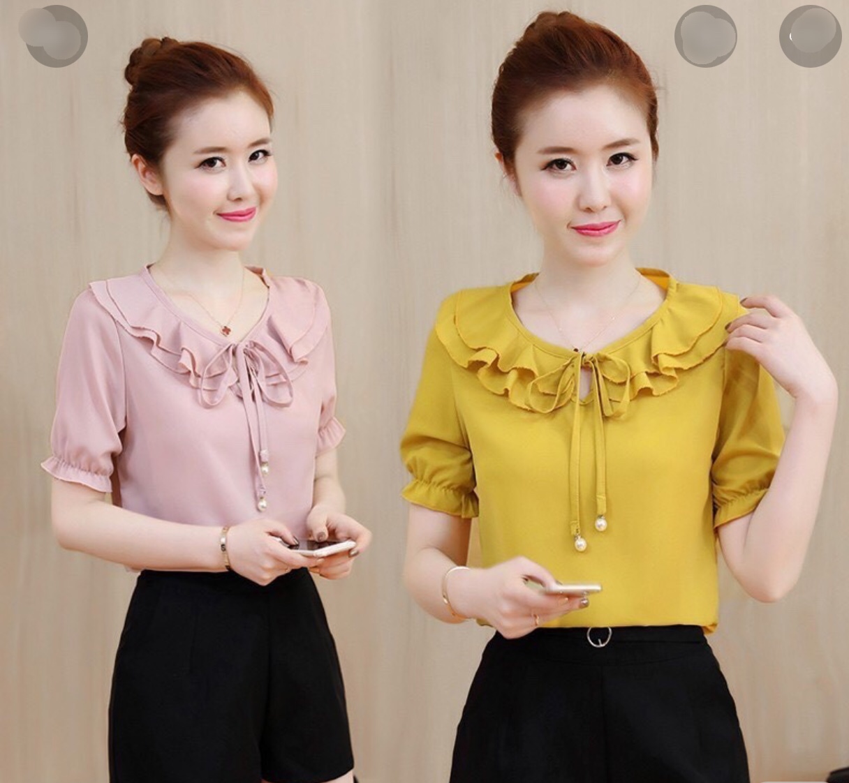 Áo kiểu nữ tay bo nhiều màu fullsize