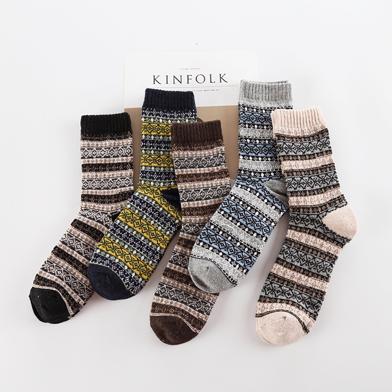 Bộ 5 tất cao cổ thổ cẩm cho nam đi giày oxford giày thể thao basic