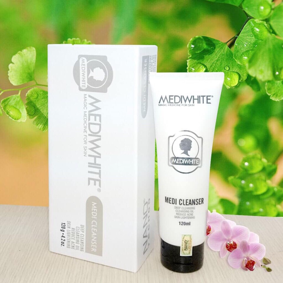 [HCM]Sữa Rửa Mặt Trắng Da Trị Mụn Nám Medi White Cleanser