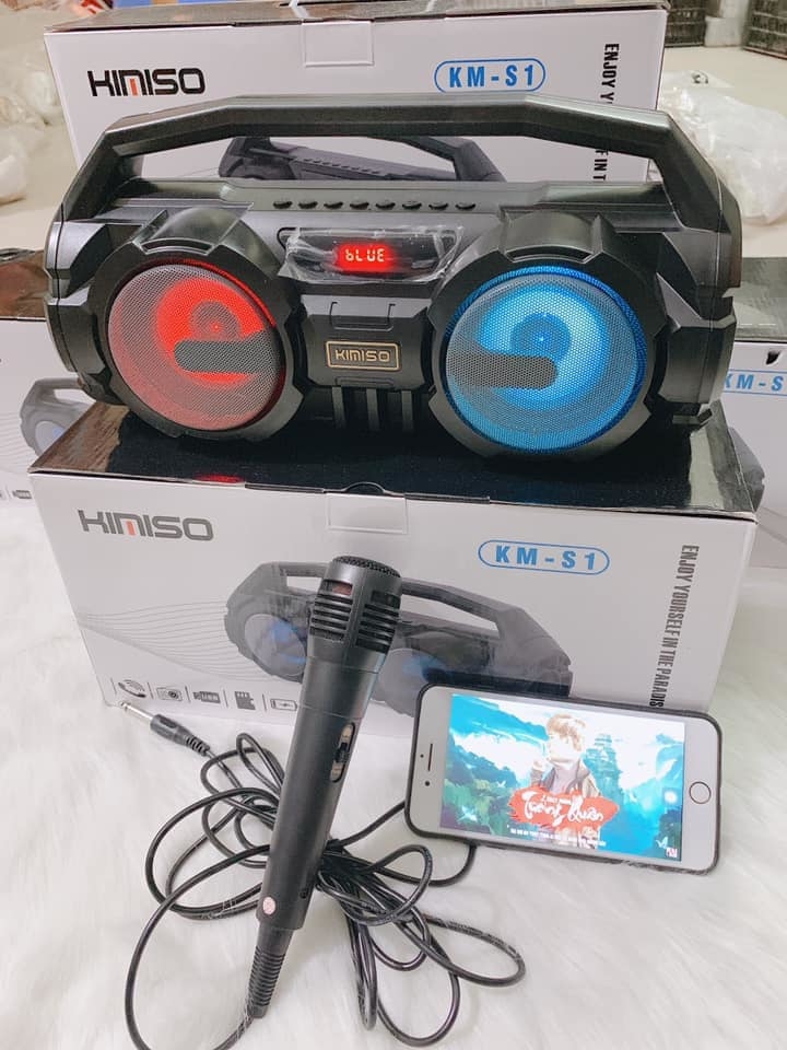 [HCM]Loa bluetooth Kimiso KM-S1 Tặng kèm 1 mic có dây