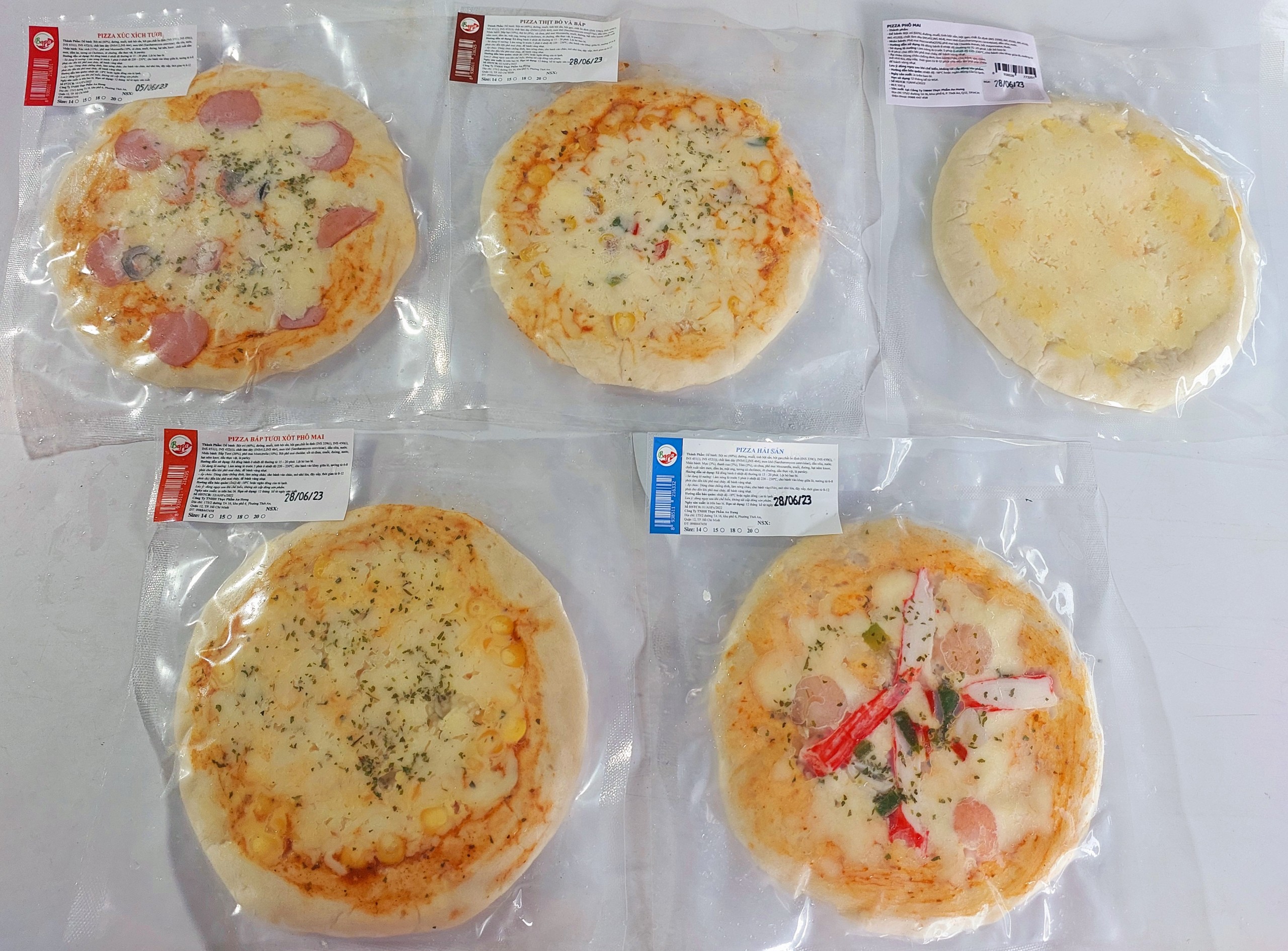 Bánh pizza Hải Sản size 15cm ( chế biến sẵn, chưa nướng)