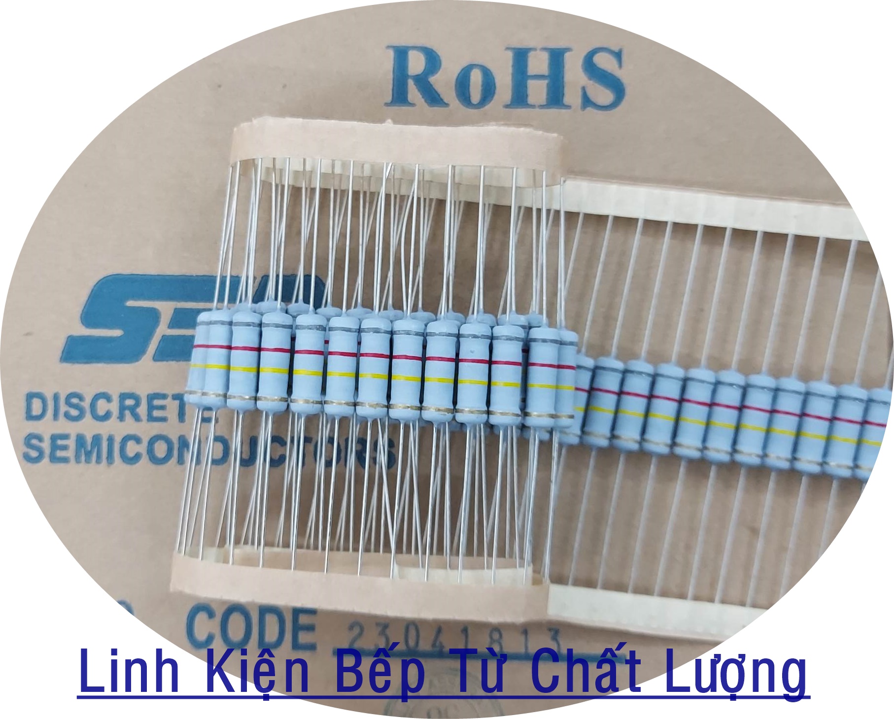 (50 con) Điện Trở Vạch 820K 2W Màng cacbon Mới.