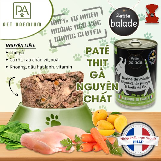 Pate cho chó Petite Balade hộp 400g