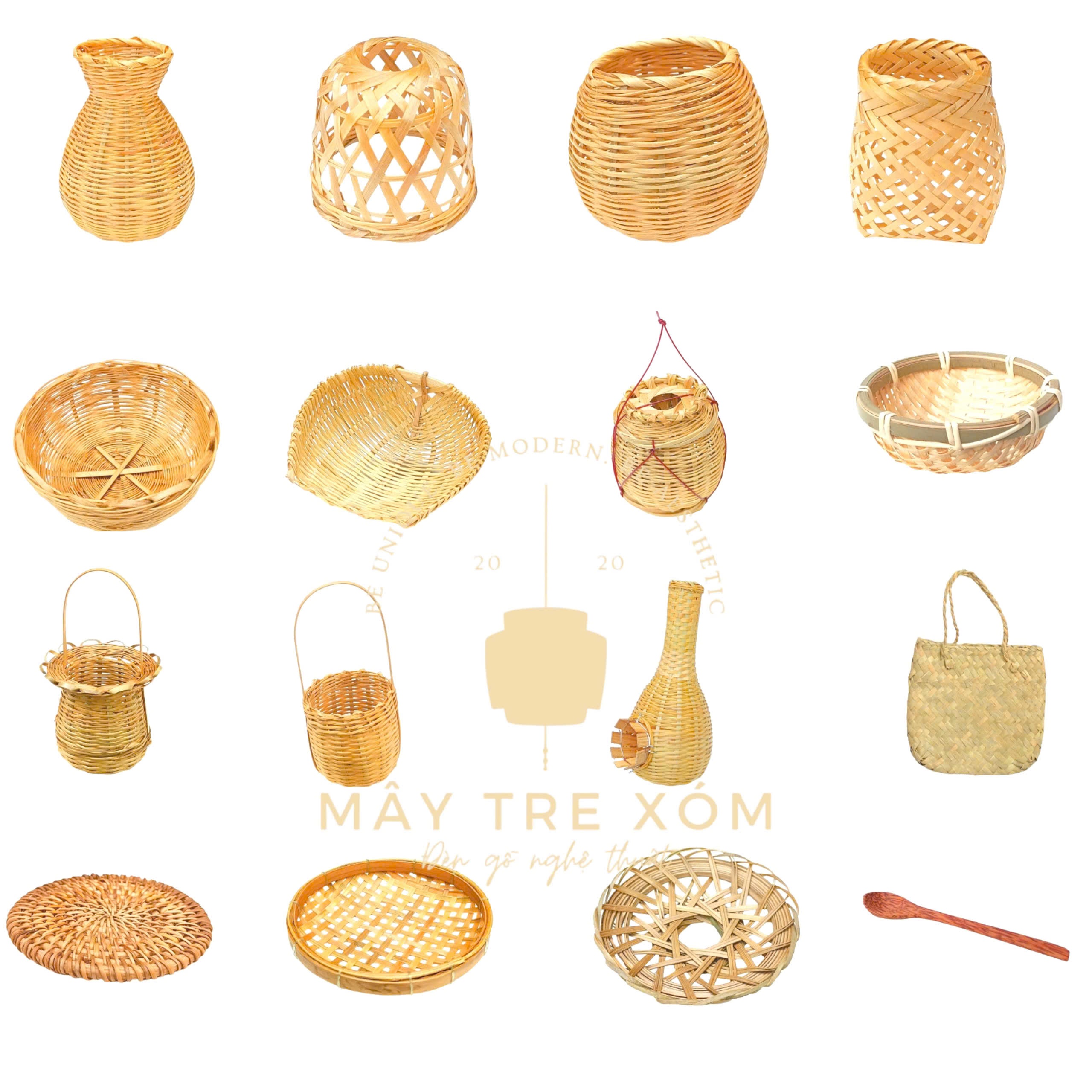 mây tre đan mini- trang trí decor, chụp ảnh