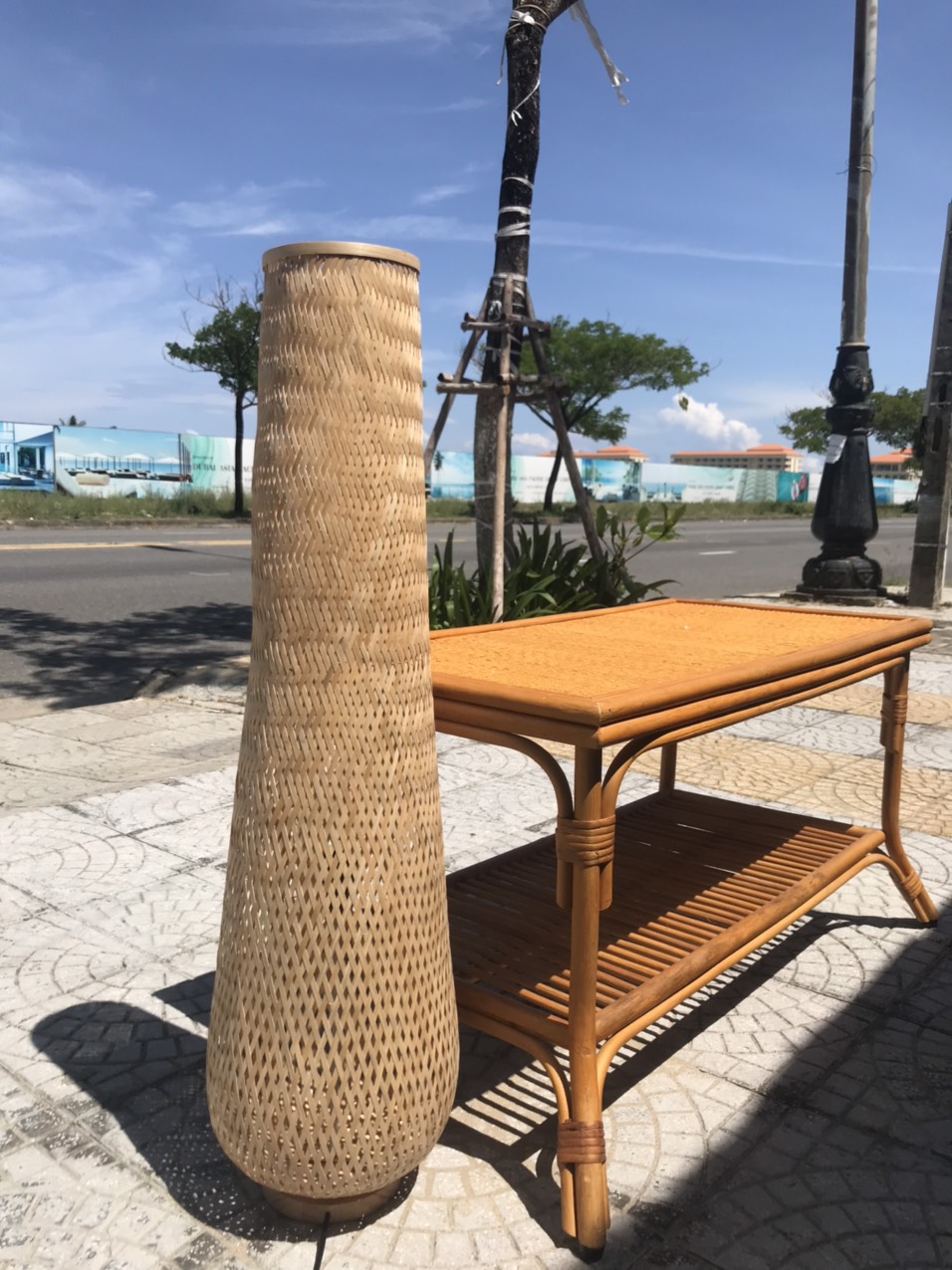 Đèn mây để sàn hoặc treo vintage, boho