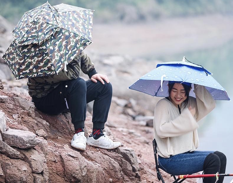 Ô Dù Đội Đầu Câu Cá