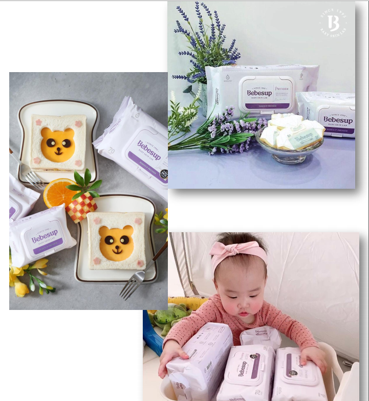Combo 5 gói khăn giấy ướt Hàn Quốc cho da bé sơ sinh- Light80