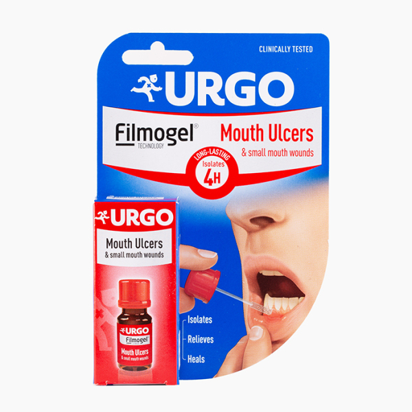Urgo Mouth Ulcers Filmogel - Gel giảm nhiệt miệng - Cọ phết - Giảm nhiệt miệng và vết thương nhỏ trong khoang miệng - 6ml nhập khẩu