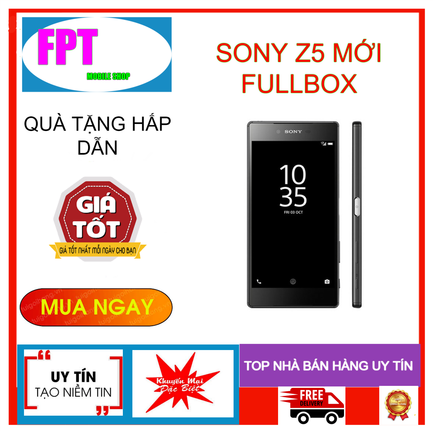 Hcm]Điện Thoại Sony Xperia Z5 2 Sim Mới Fullbox Nguyên Zin Màn Hình: Ips  Lcd 5.2