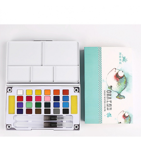 Bộ màu nước water color cao cấp 12/18/24/36 màu tặng 1 bút nước 2 mút 1 palette - 12 màu