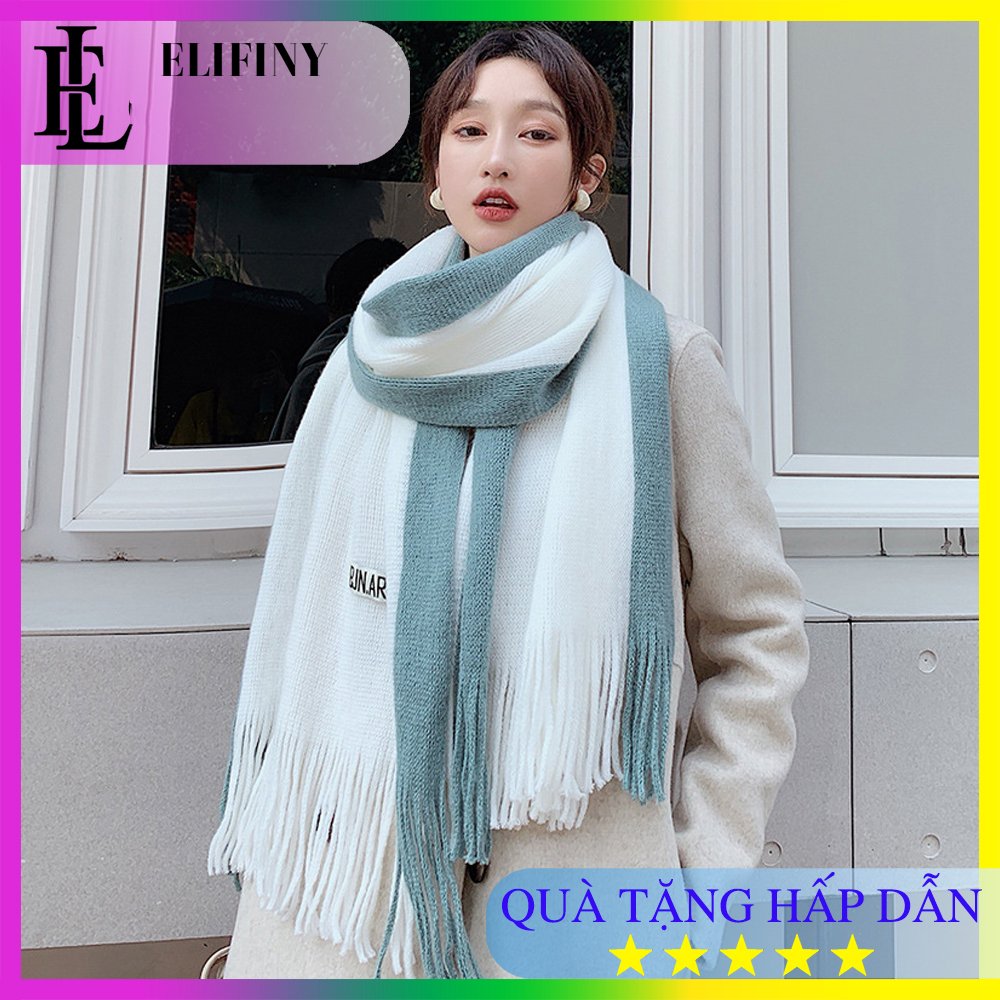 Khăn Len Ullzang RIN Phối Màu Cá Tính Phong Cách Hàn Quốc
