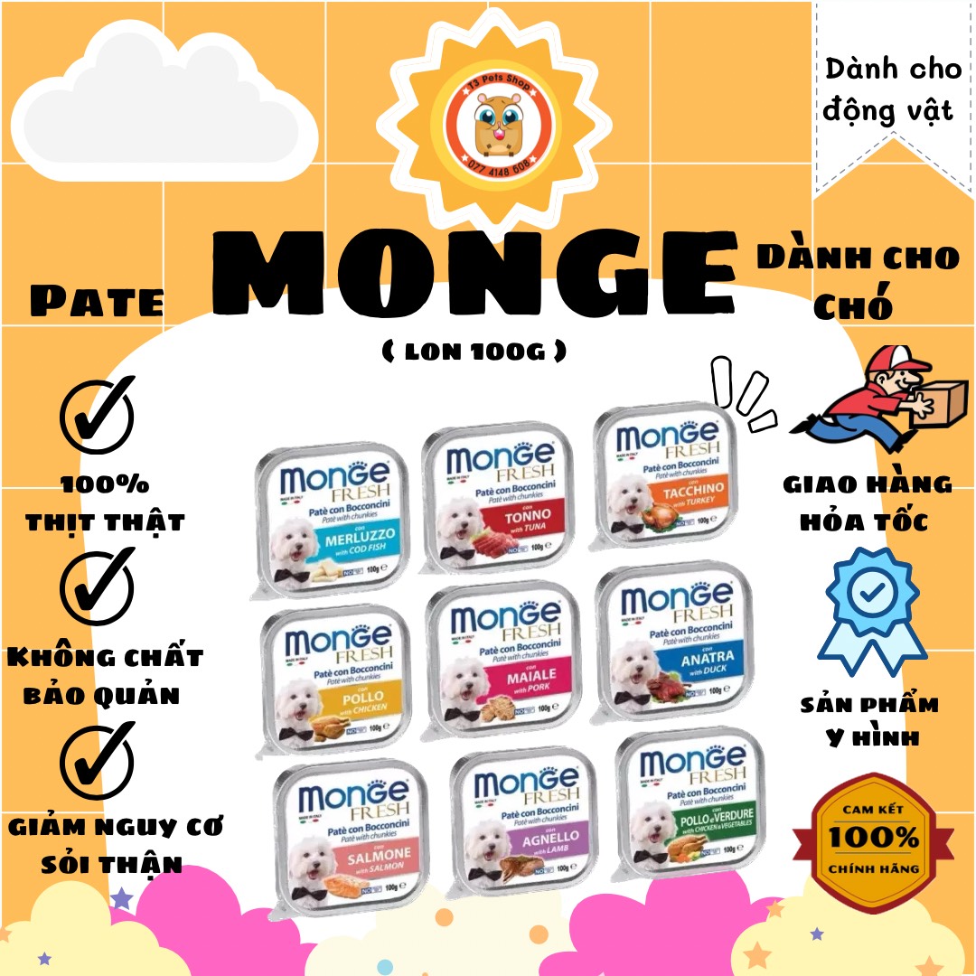 Pate cho chó Monge 100g hàng Ý