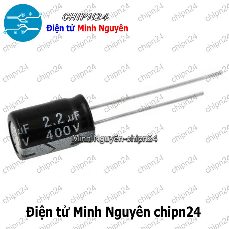 [10 con] (F246) Tụ hóa 2.2uF 400V Đen (8x12mm) - HH002822