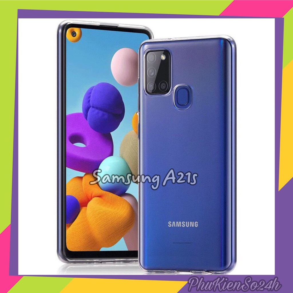 Ốp lưng dẻo trong loại A+ có gờ bảo vệ camera cho điện thoại Samsung Galaxy A21S, A01. A11, A21, A31, A51, A71