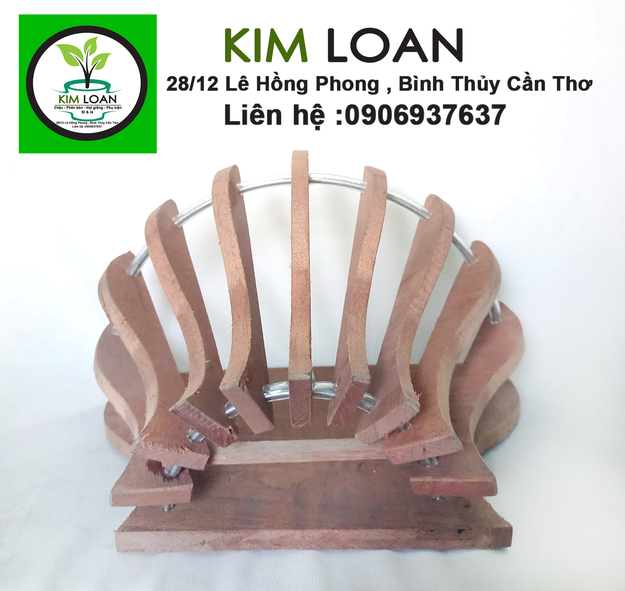 Combo 2 chậu lan gỗ ốp tường 21x14x14cm