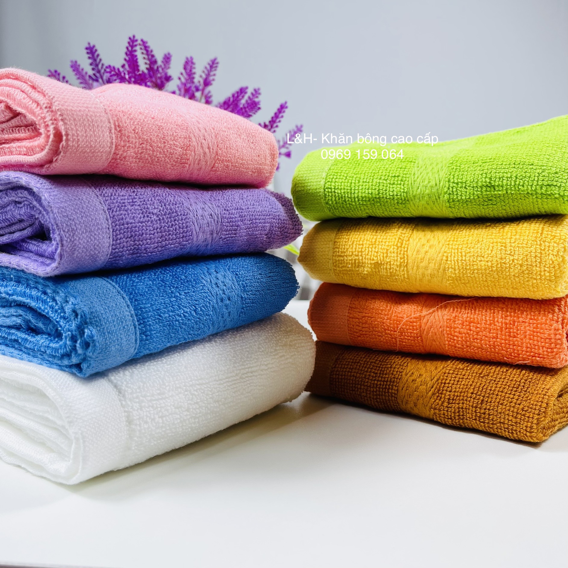 Khăn mặt màu cotton Tân Thịnh, Kt 30x50cm