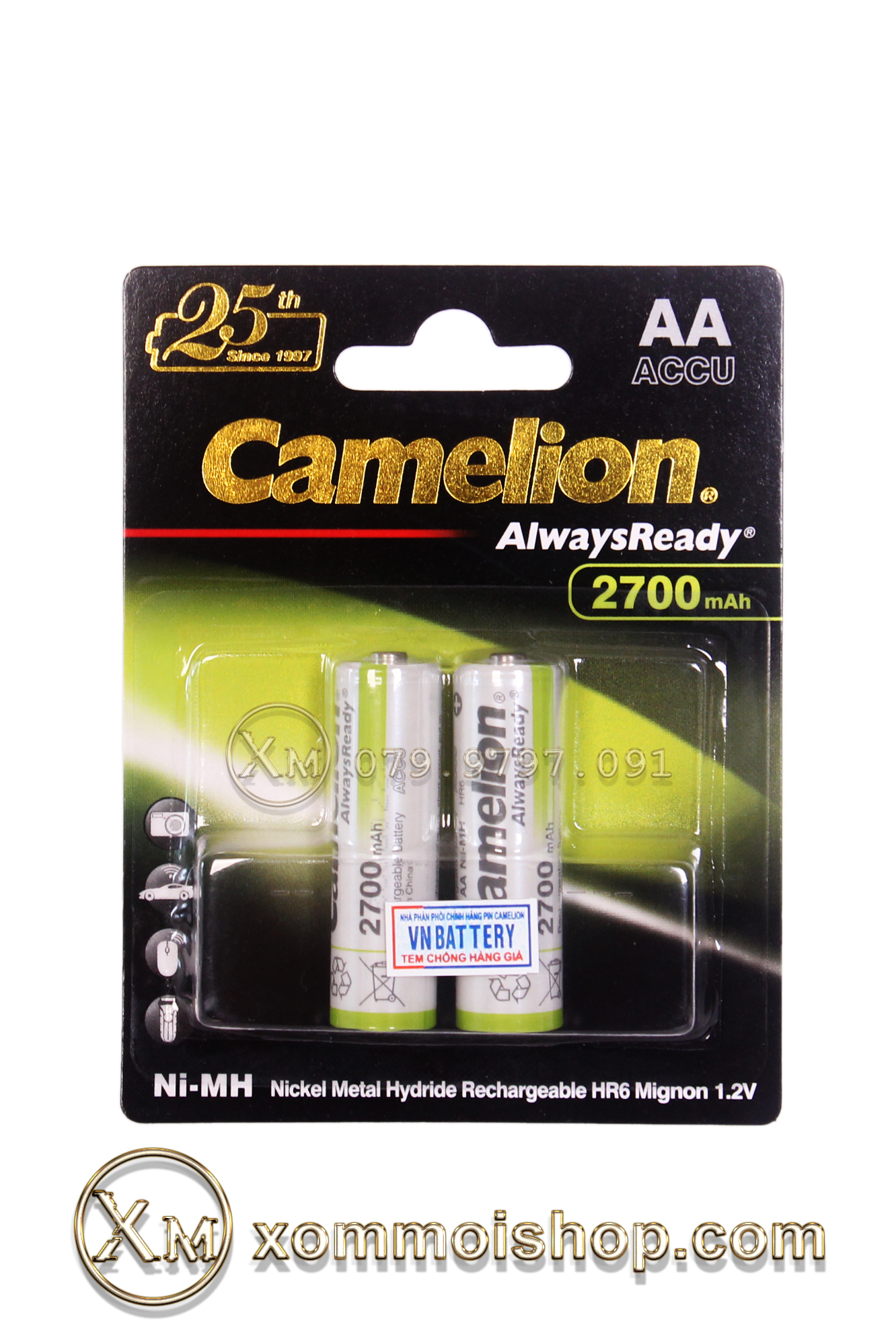 Pin sạc CAMELION ALWAYSREADY AA 2700 mAh