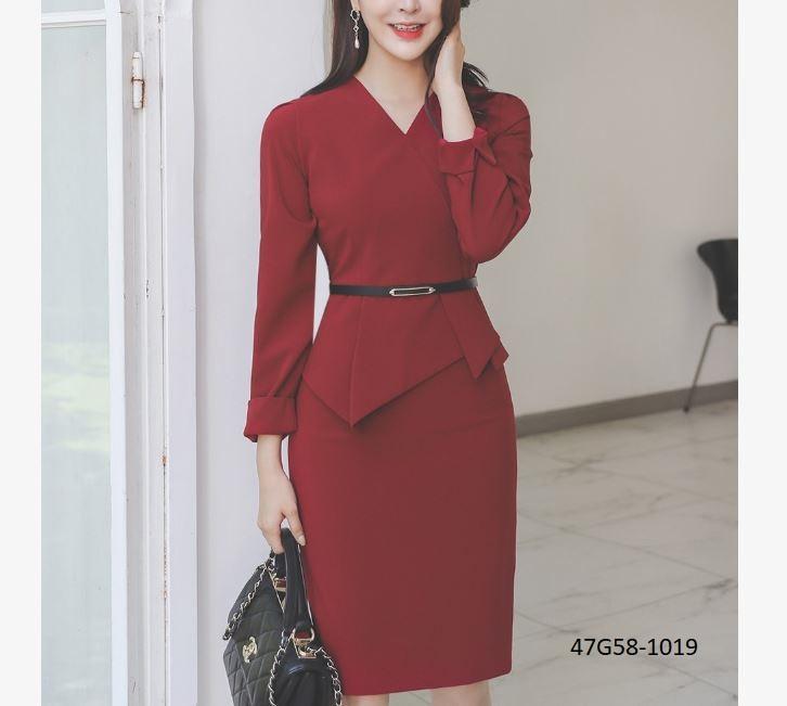 G58-1019 ĐẦM PEPLUM CÔNG SỞ CAO CẤP HÀNG ĐẸP