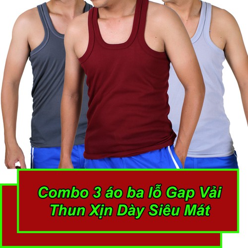 COMBO 3 ÁO BA LỖ NAM VẢI THUN CO GIÃN THOÁNG MÁT
