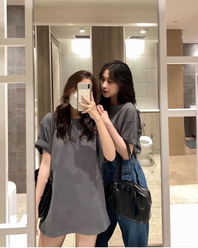 Áo phông trơn basic áo thun côc tay form rộng