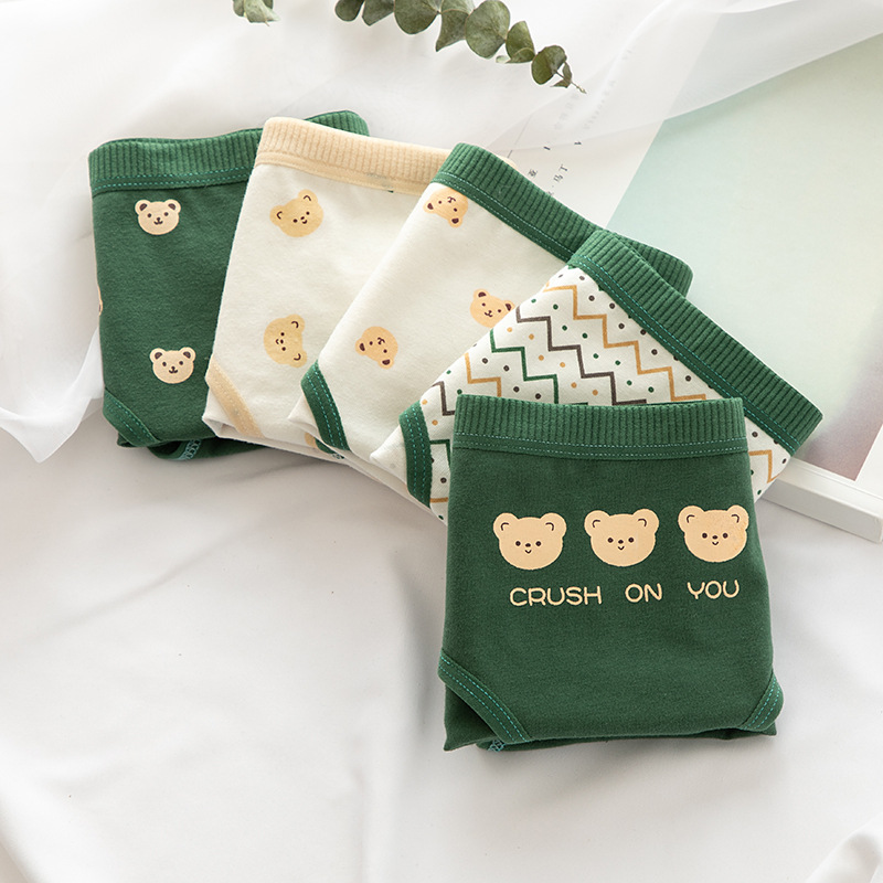Combo 5 quần lót nữ dễ thương set 5 quần lót cotton chất mát co dãn hình gấu Crush
