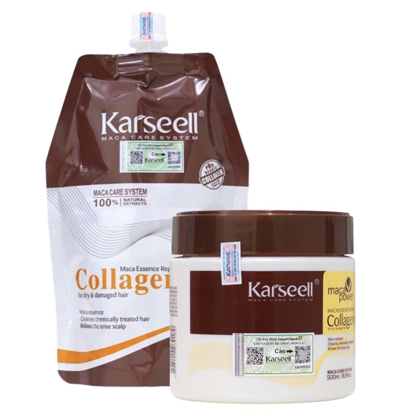 Kem ủ tóc Karseell Collagen Maca siêu mượt phục hồi tóc 500ml