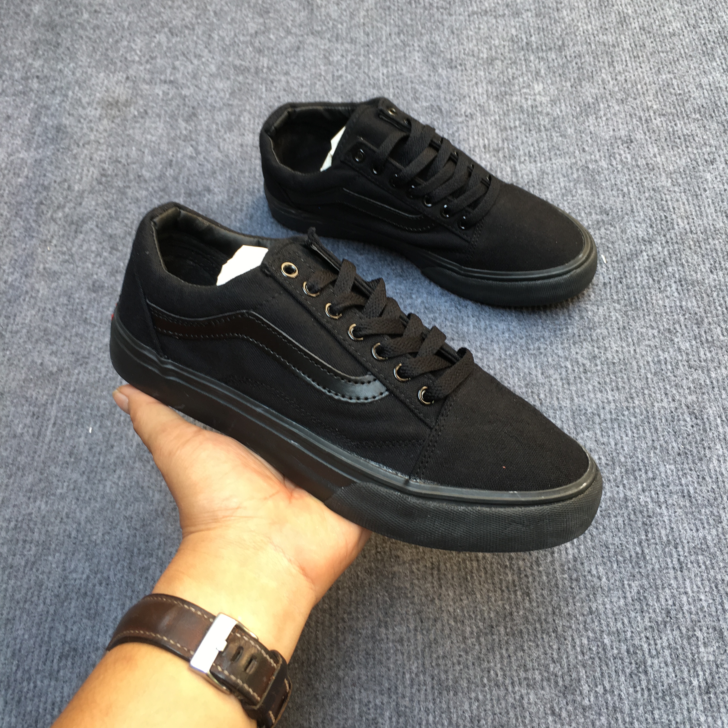 [TẶNG HỘP + TẤT ] giày thể thao nam nữ vans old skool đen full