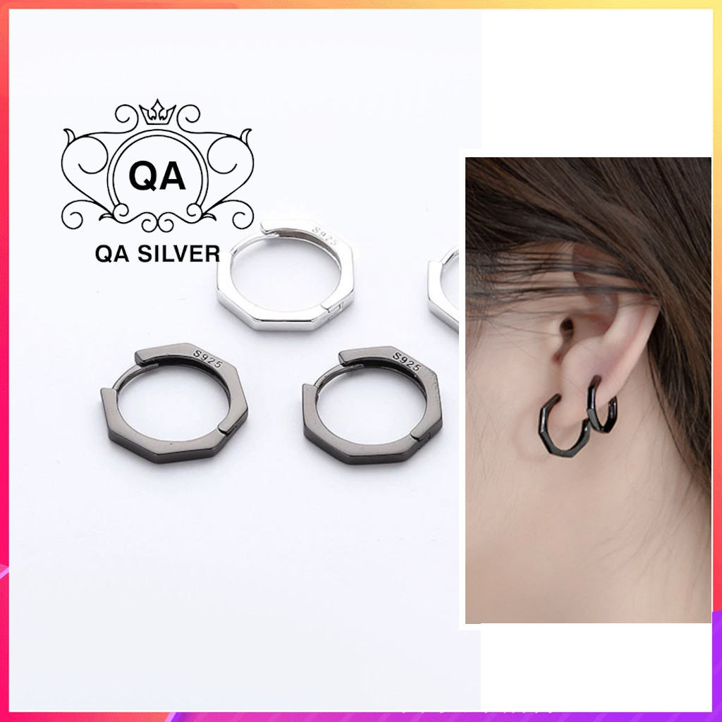 BAR Asymmetric Silver Earrings