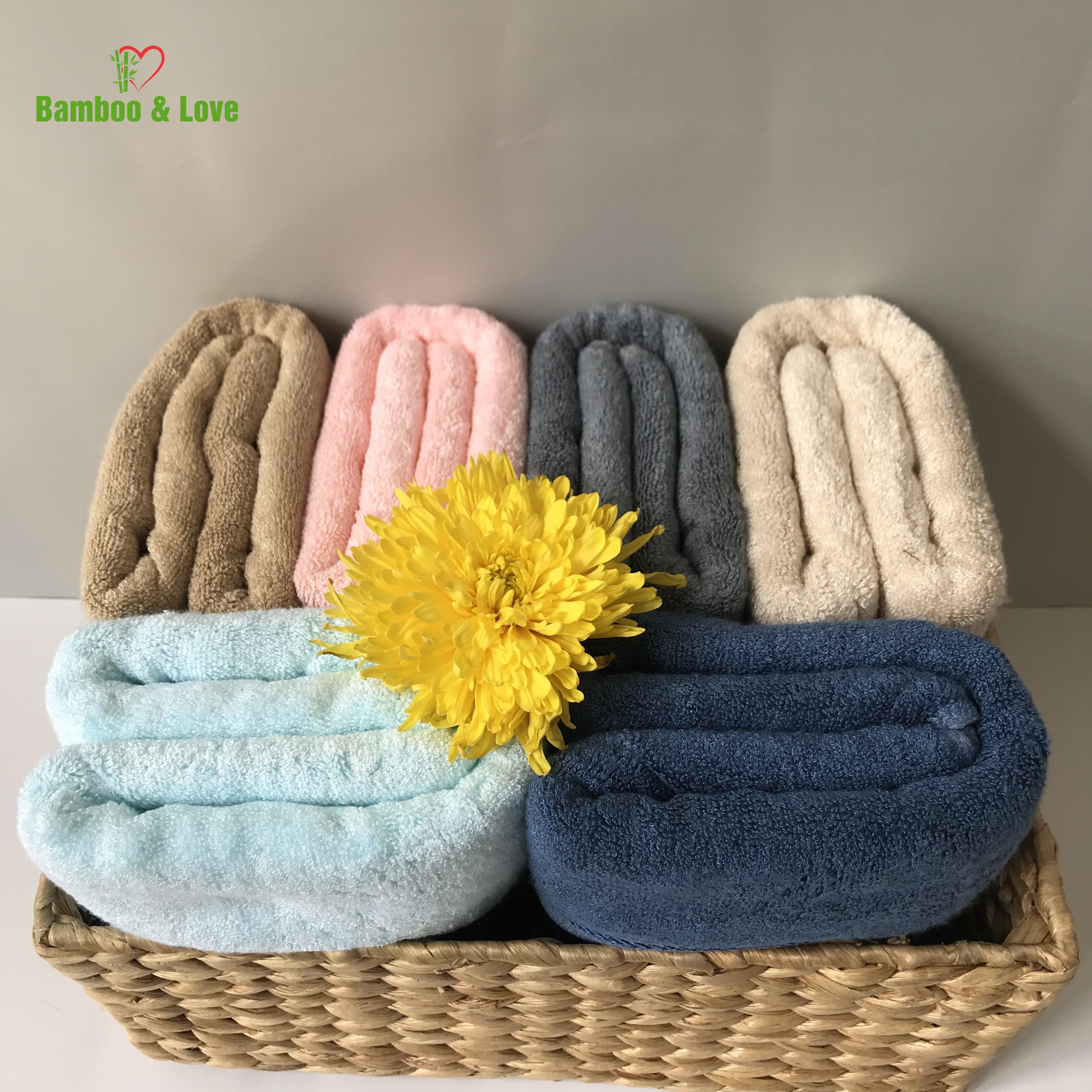 Khăn tắm sợi tre cao cấp Bamboo&love  60x120cm