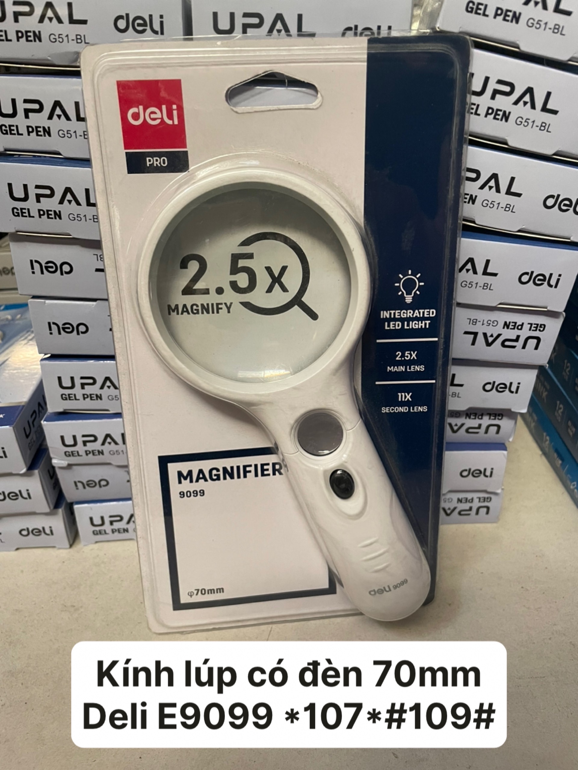 (1 Cái) Kính Lúp cao cấp có đèn Deli